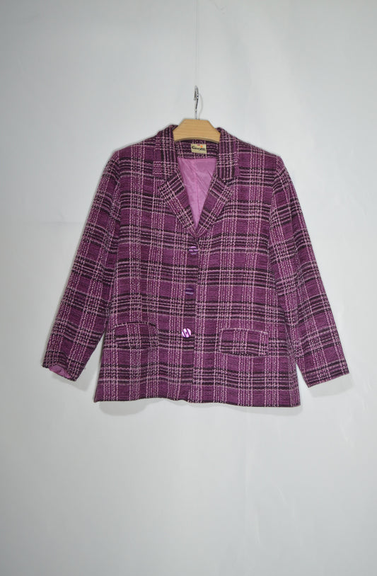 Checkered Purple Tailored Jacket