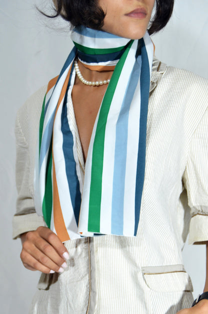 Striped Multicolor Silk Scarf