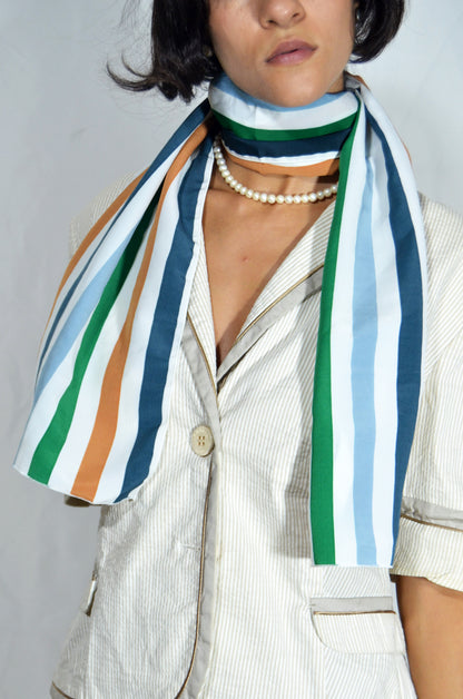 Striped Multicolor Silk Scarf