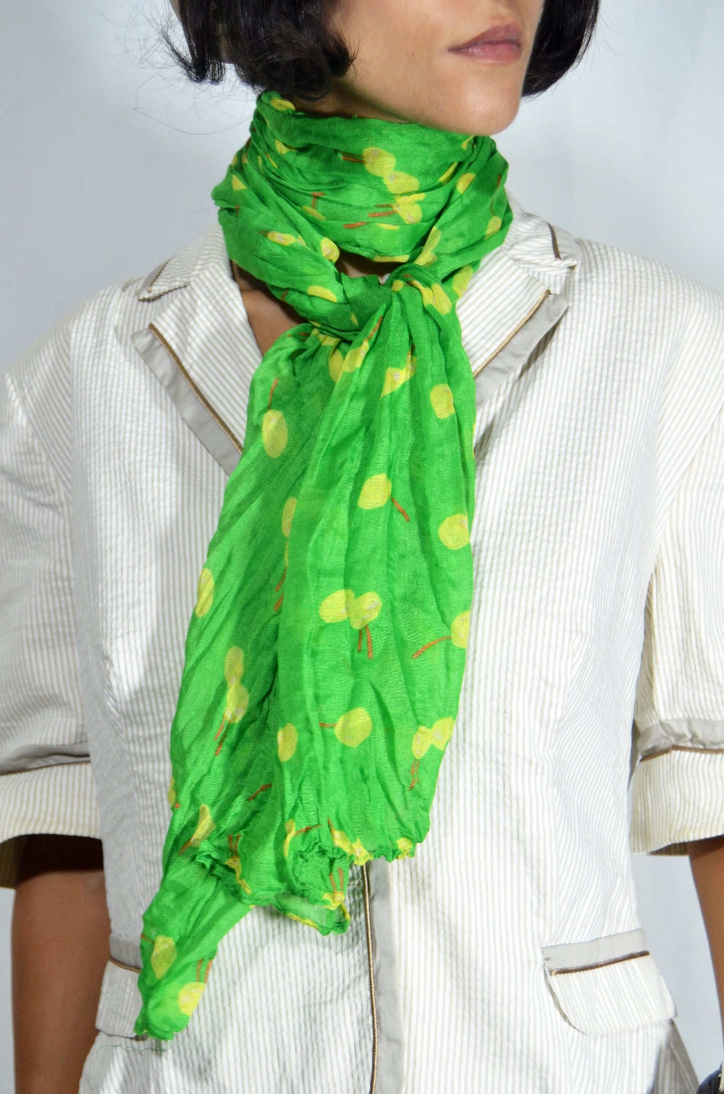 Green Printed Lightweight Scarf