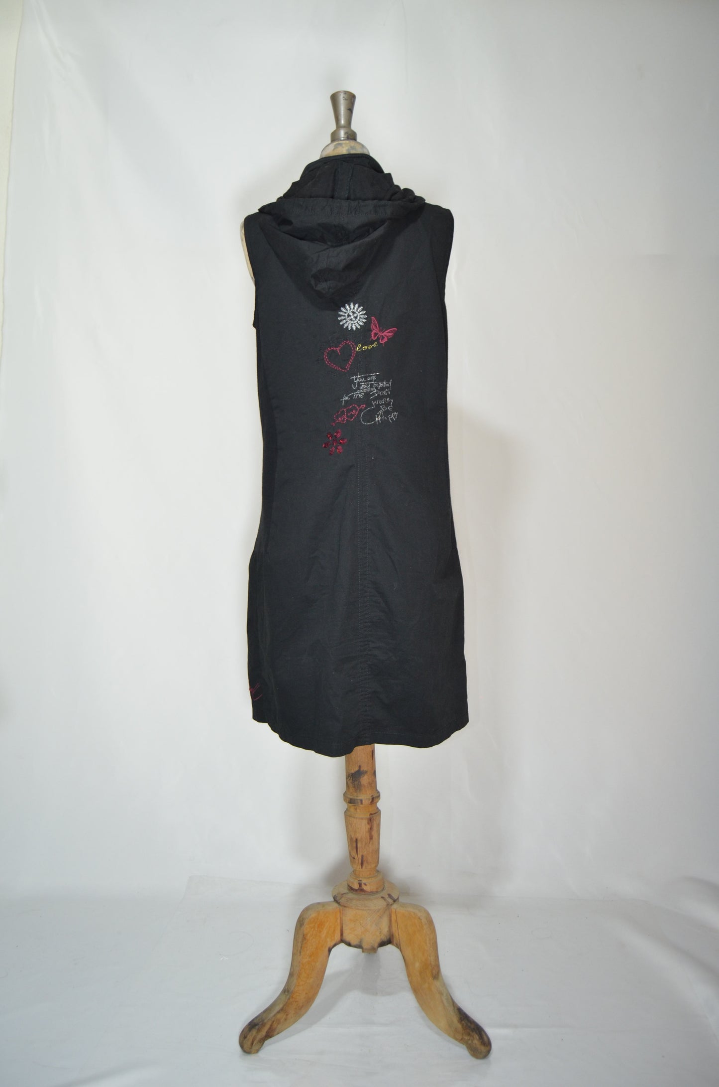 Black Baggy Midi Dress with a Hood