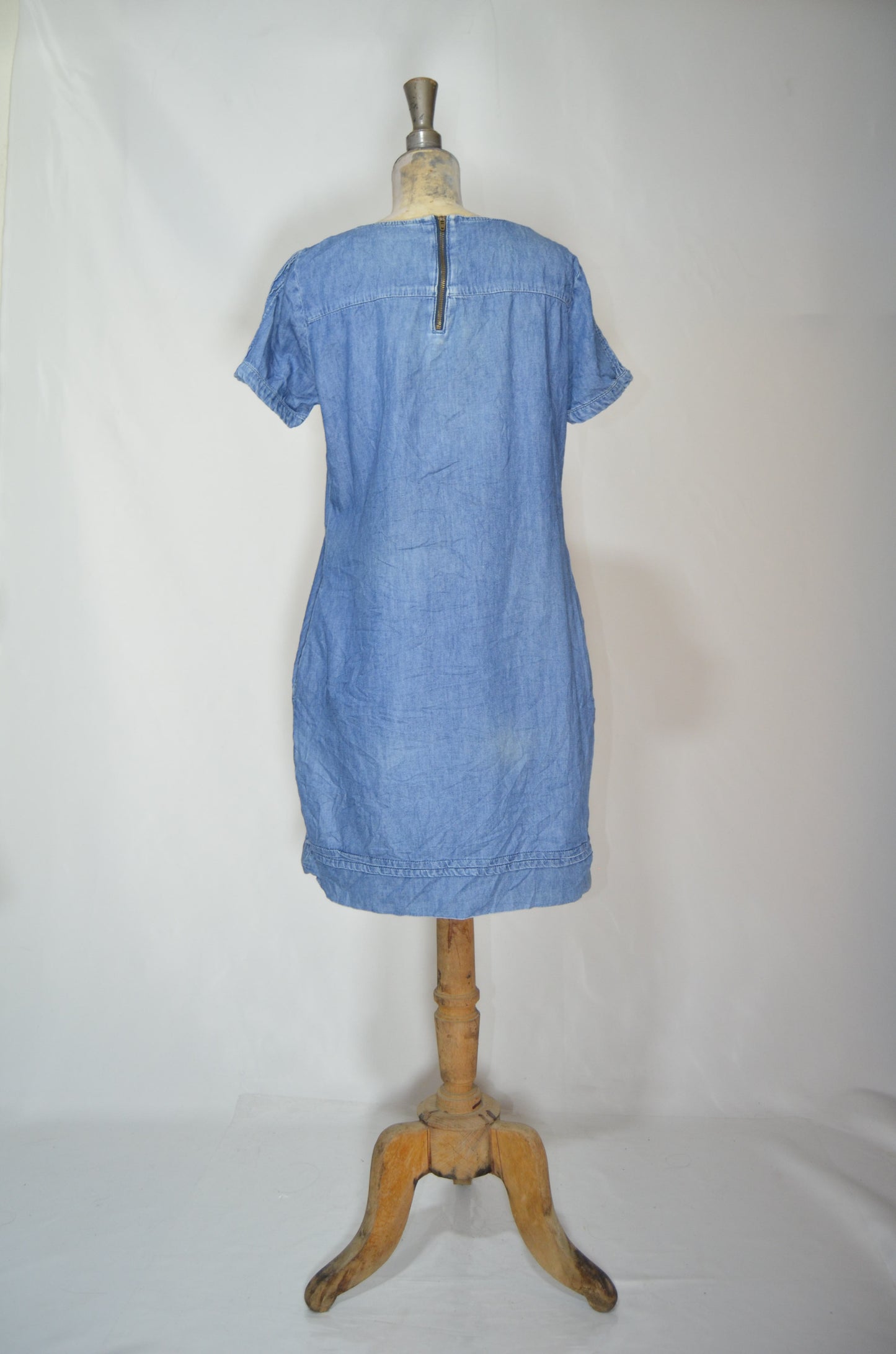 "Cortefiel" Blue Denim Straight Mini Dress