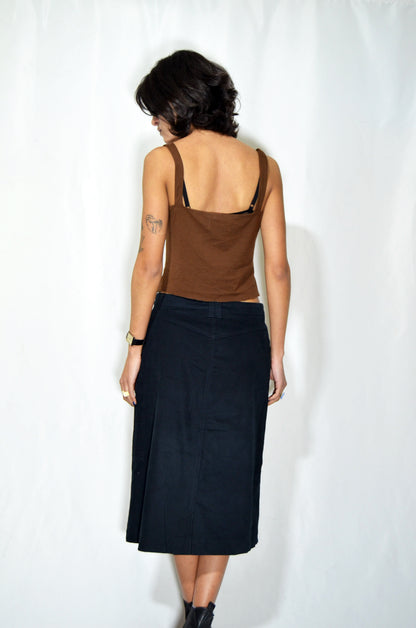 Black Vintage Midi Skirt