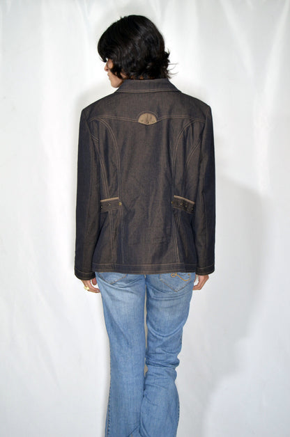 Brown Vintage Look-like-denim Jacket