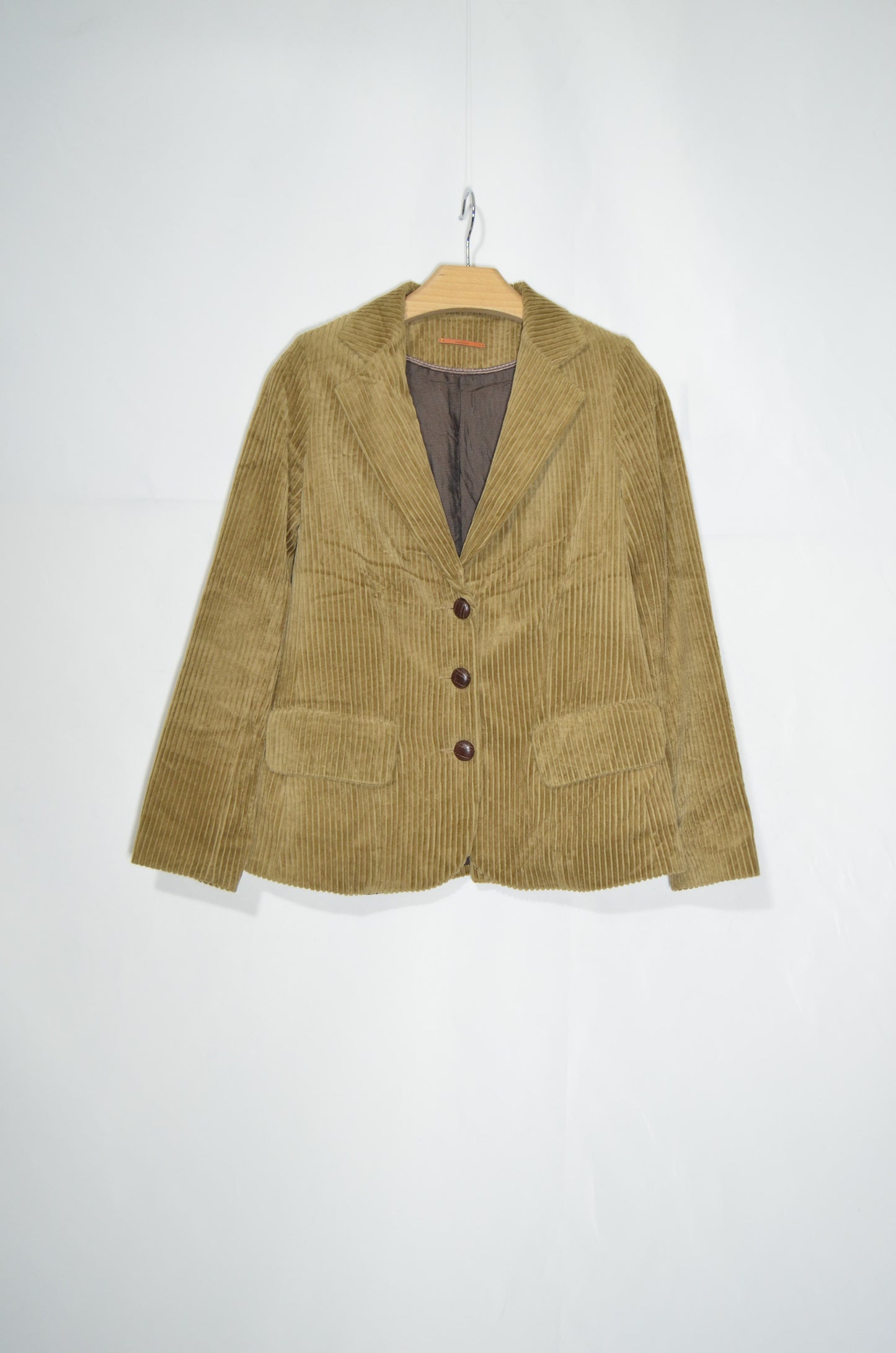 Beige Corduroy Tailored Jacket