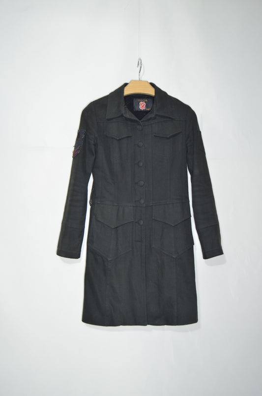 "Mage" Black Denim Coat