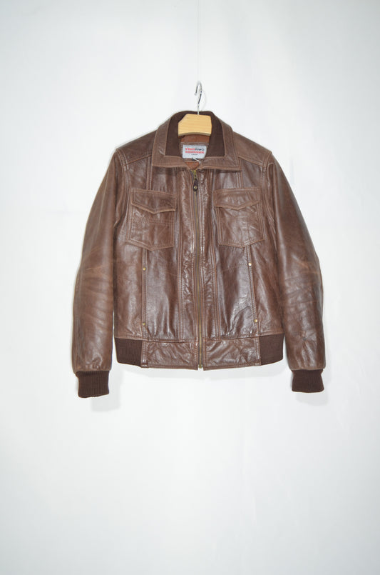 Brown Genuine Leather Biker Jacket