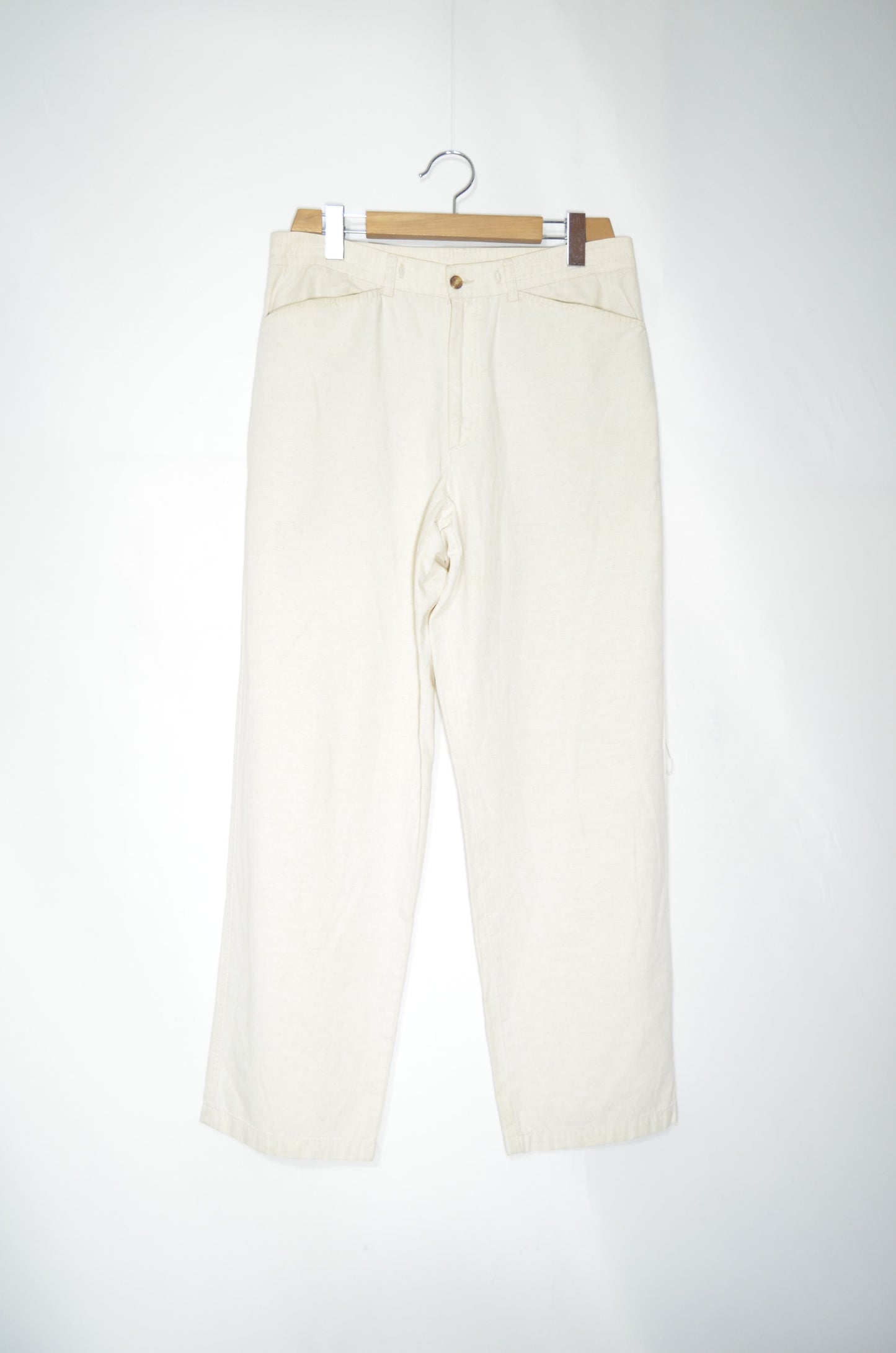 White Linen Baggy Pants