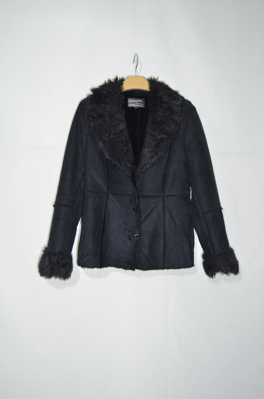 Black Suede Furry Jacket