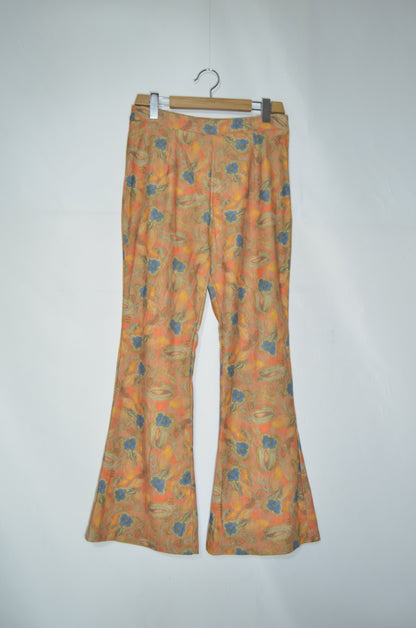 Colorful Floral Flared Pants