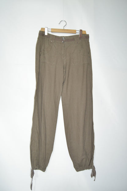 Brown Linen Baggy Pants