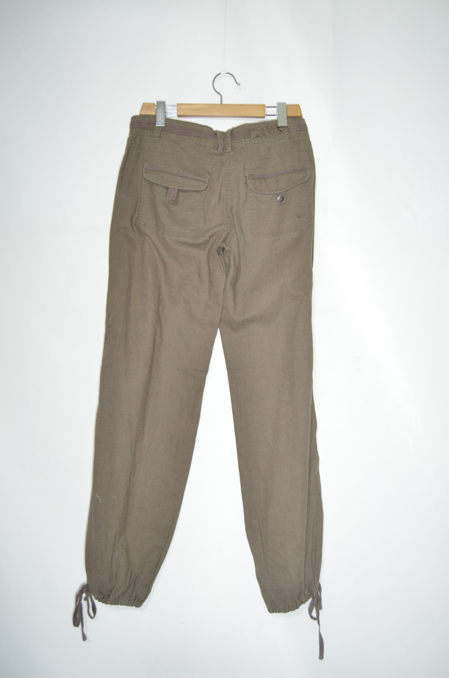 Brown Linen Baggy Pants