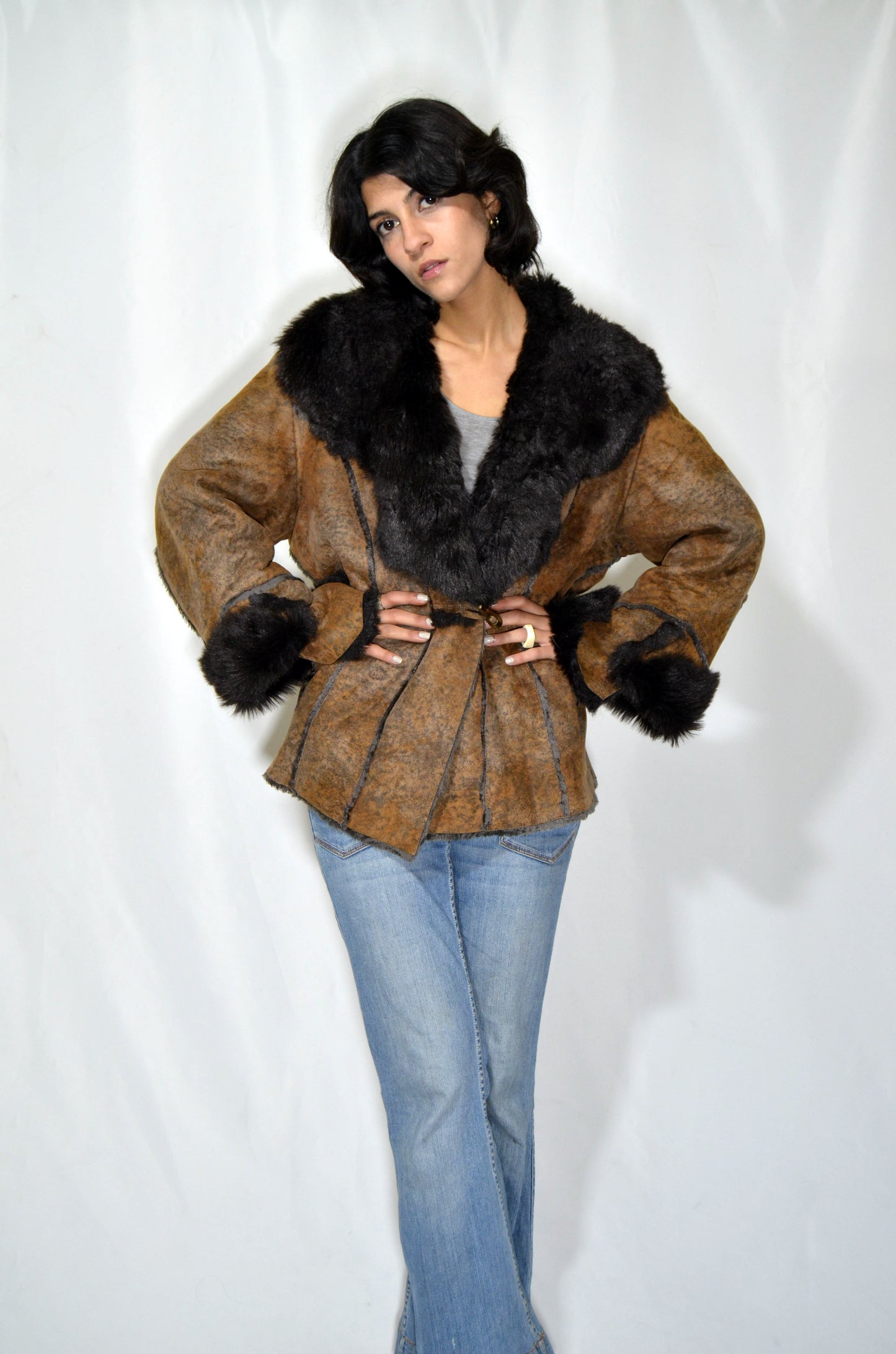 Brown Suede & Fur Vintage Jacket