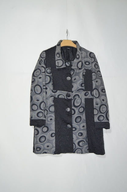 Black & Grey Patterned Coat