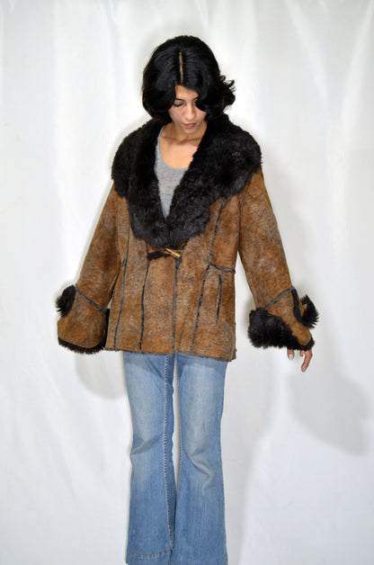 Brown Suede & Fur Vintage Jacket