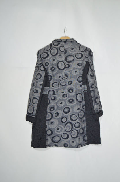 Black & Grey Patterned Coat