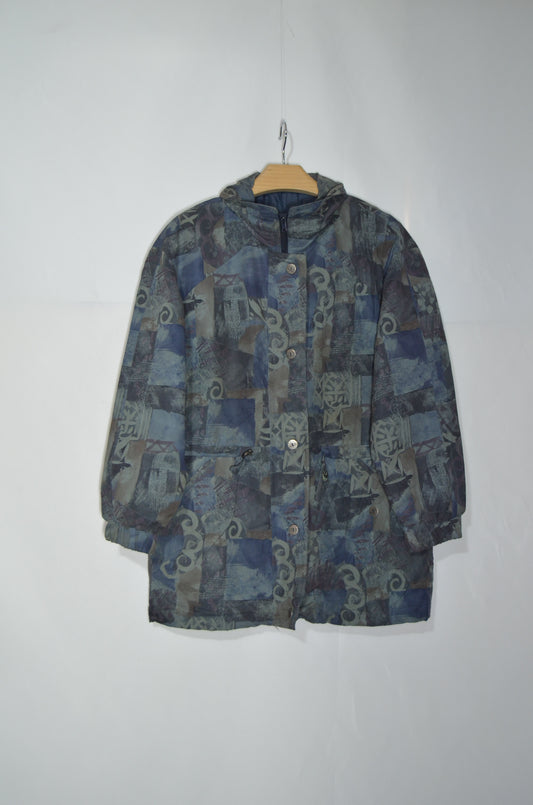 Blue Patterned Rain Coat