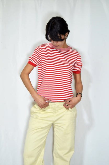Red Vintage Striped Top