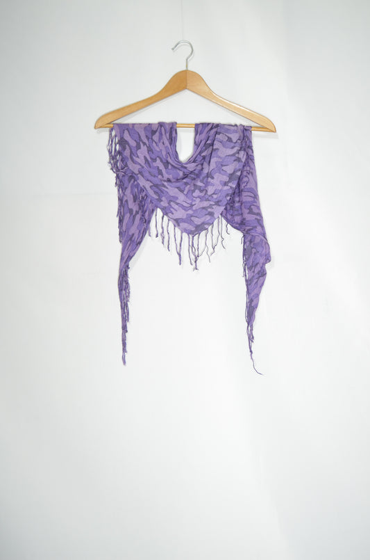 Purple Military Patterned Light Scarf