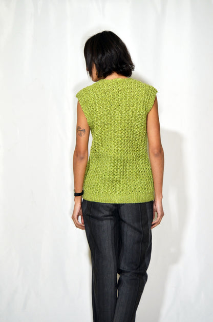 Green Wool Vintage Gilet