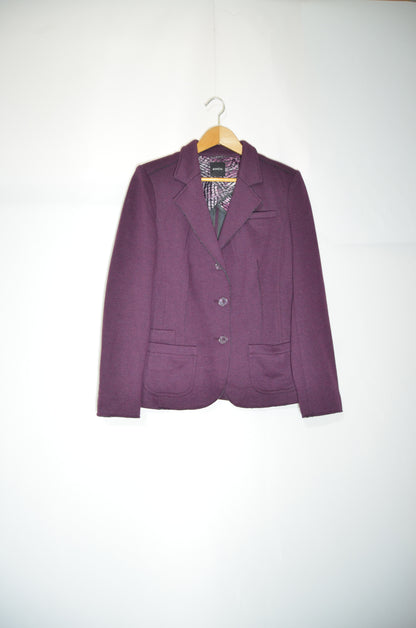 Burgundy Wool Tailored Jacket