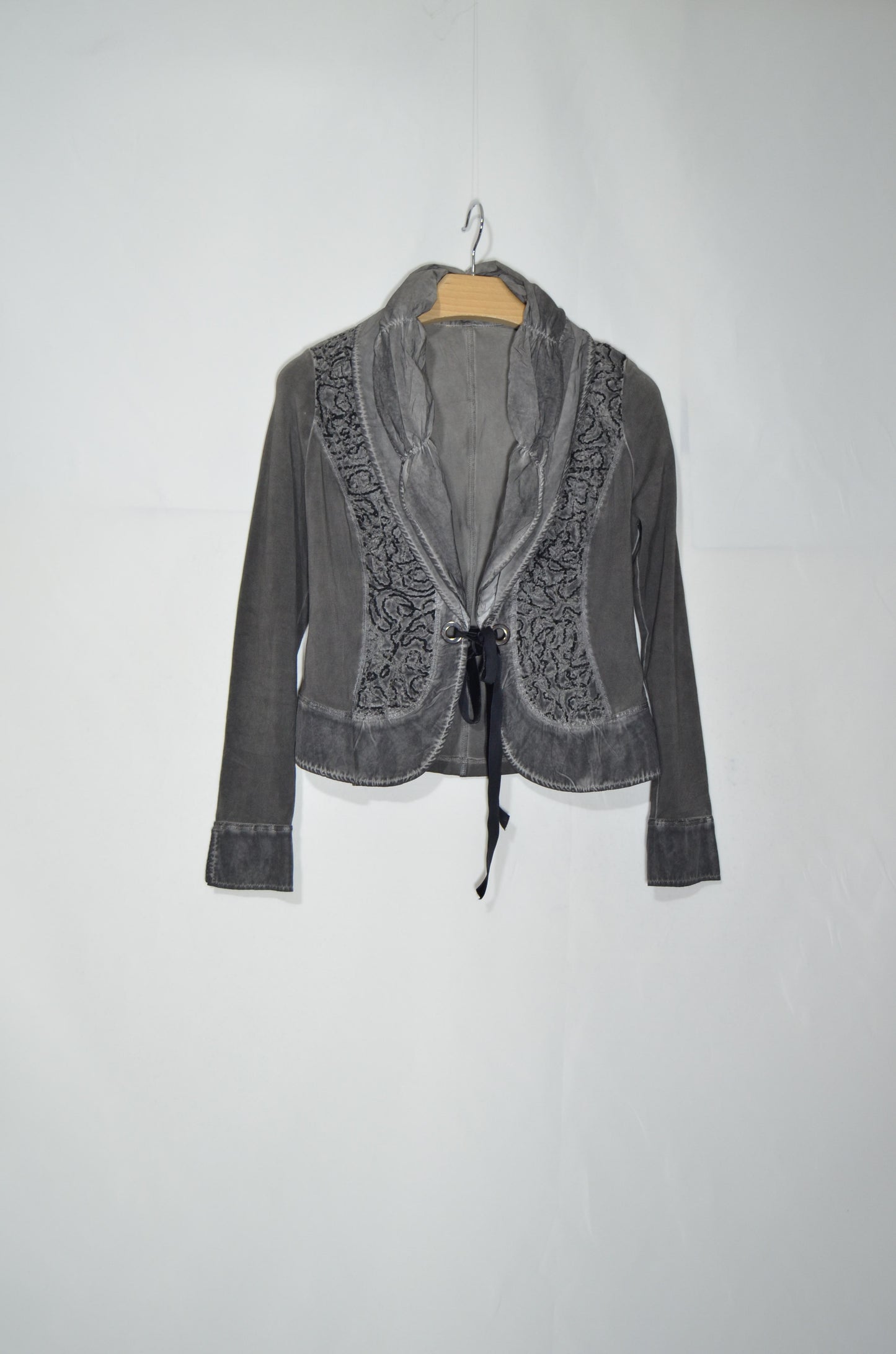 Grey Light Jacket With Some Embroideries