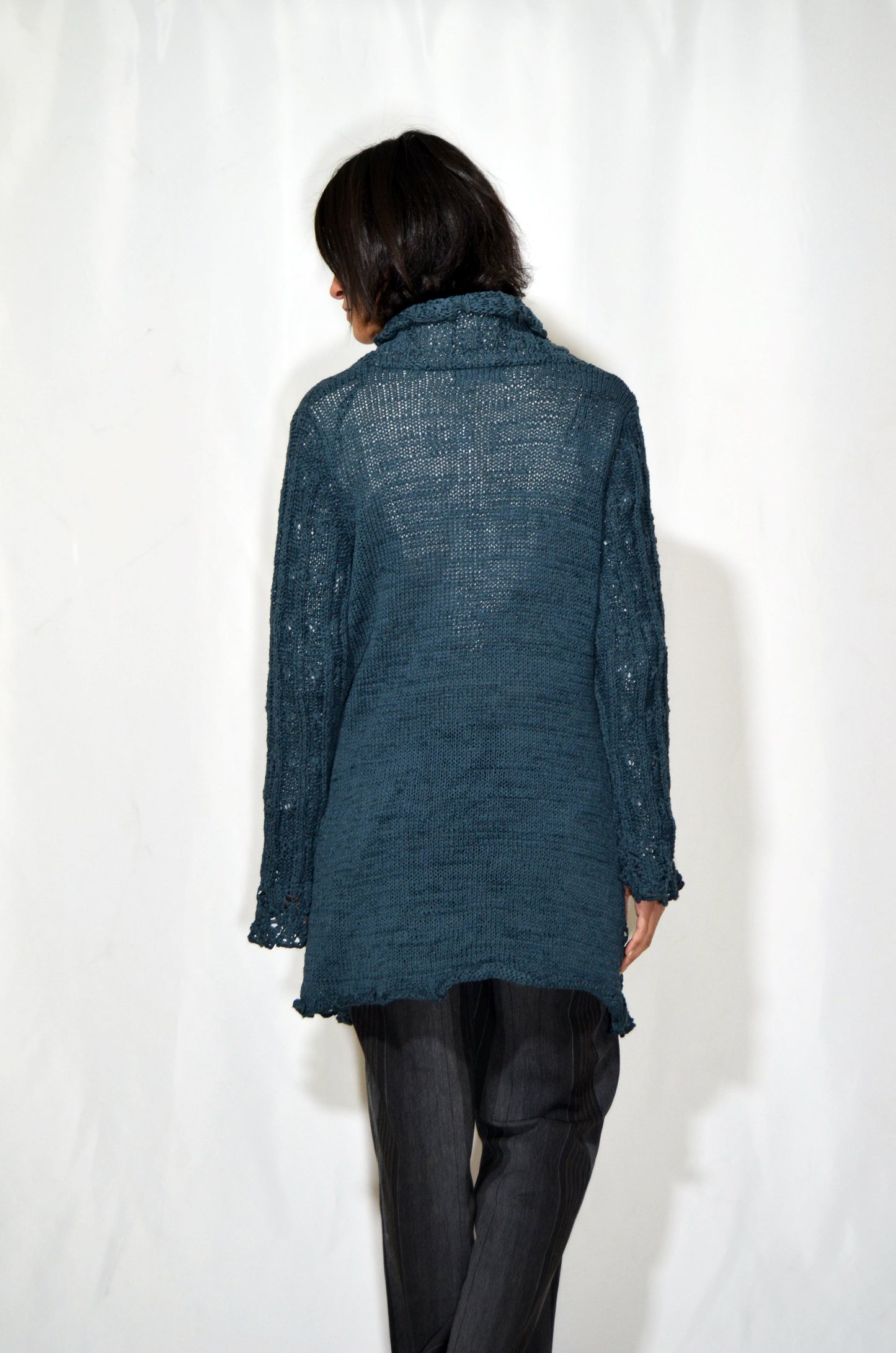 Blue Mercerized Vintage Cardigan