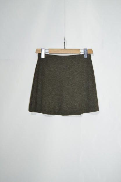 Dark Green Simple Mini Skirt