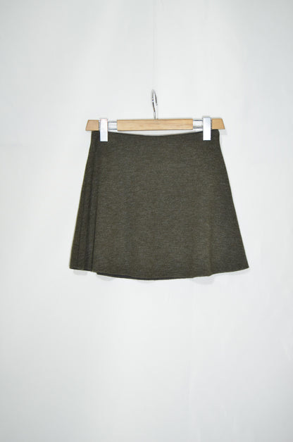 Dark Green Simple Mini Skirt