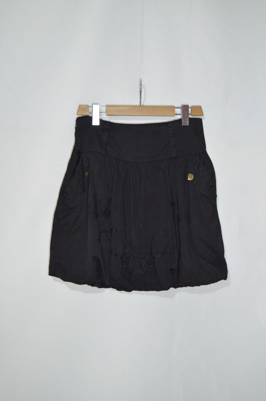 Black Ruffle Mini Skirt