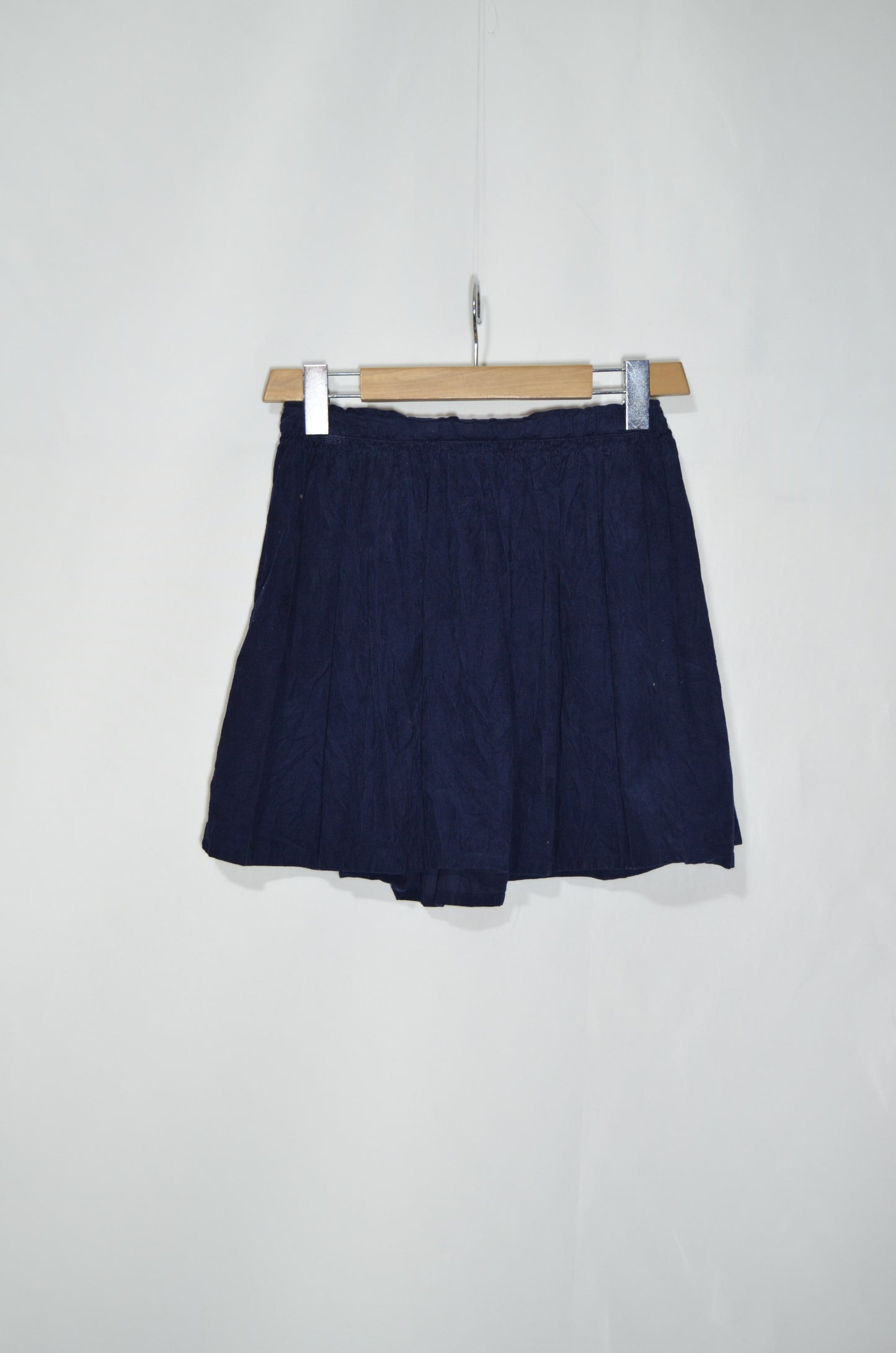 Navy Blue Corduroy Mini Skirt