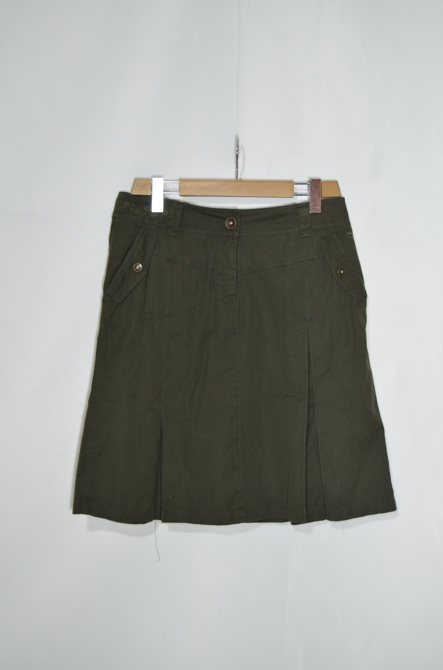 "Tom Tailor" Green Midi Skirt with Pleats