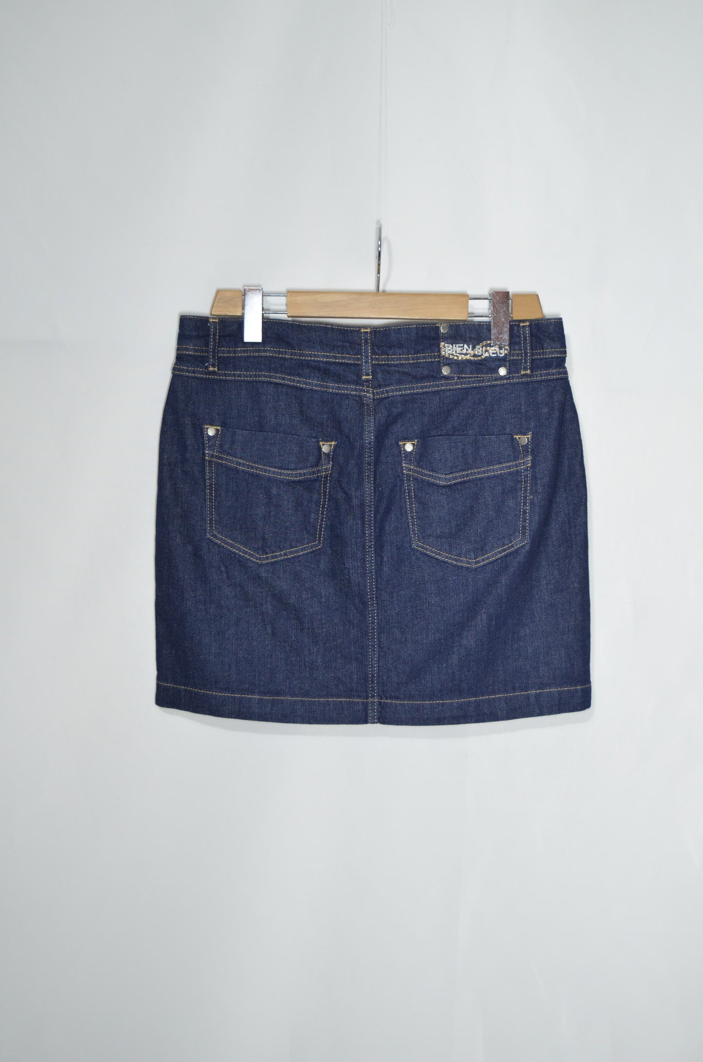 Navy Blue Denim Mini Skirt