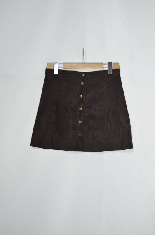 Brown Suede Mini Skirt