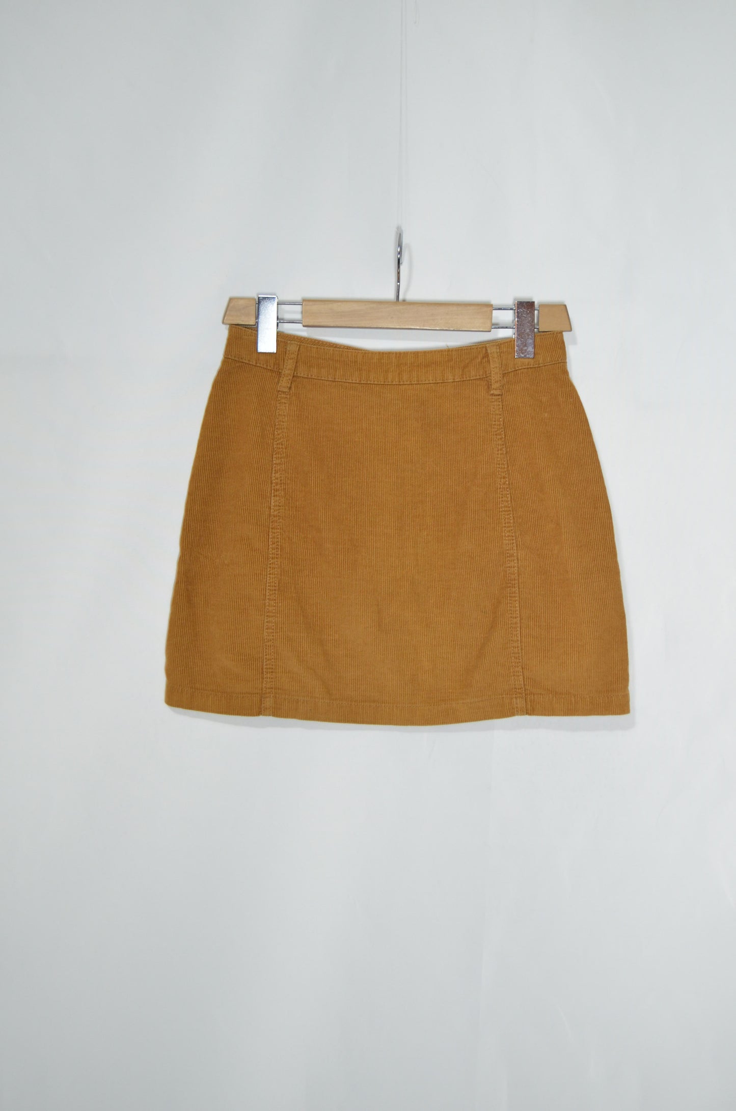 Beige Corduroy Mini Skirt