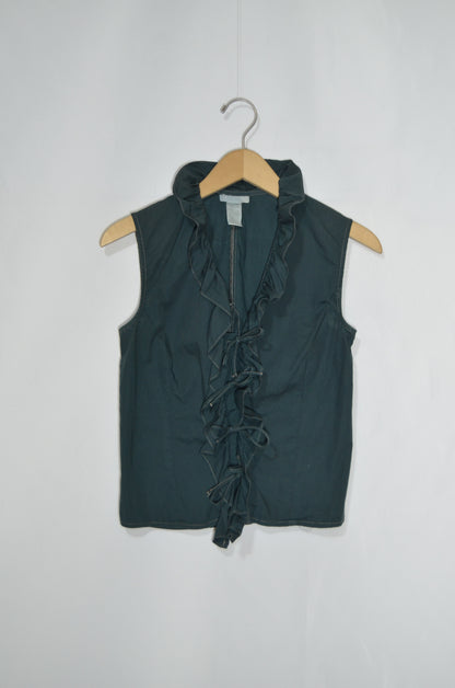 Green Gilet with Ruffles