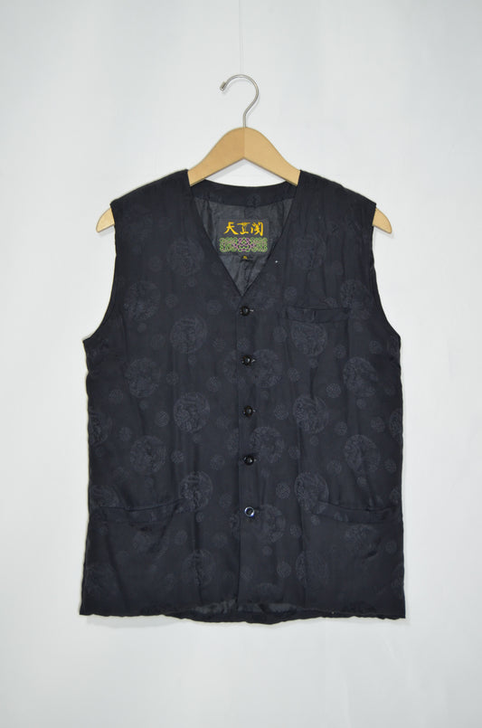 Black Chinese Patterned Gilet