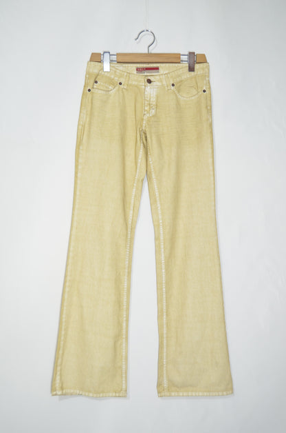 Beige Flared Low waist Jeans