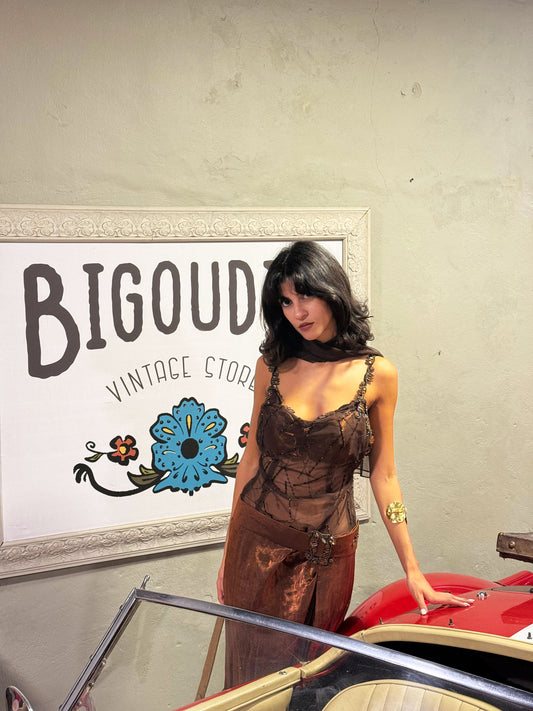 Bronze Sheer Beaded 3-Piece Maxi Dress Set