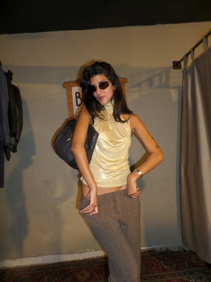 Golden High Neck Top