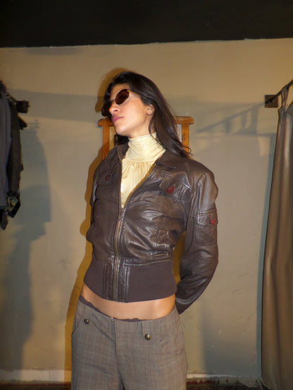 Leather Zip-up Jacket