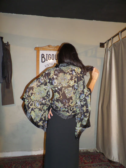 Flowy Patterned Long Sleeve Top