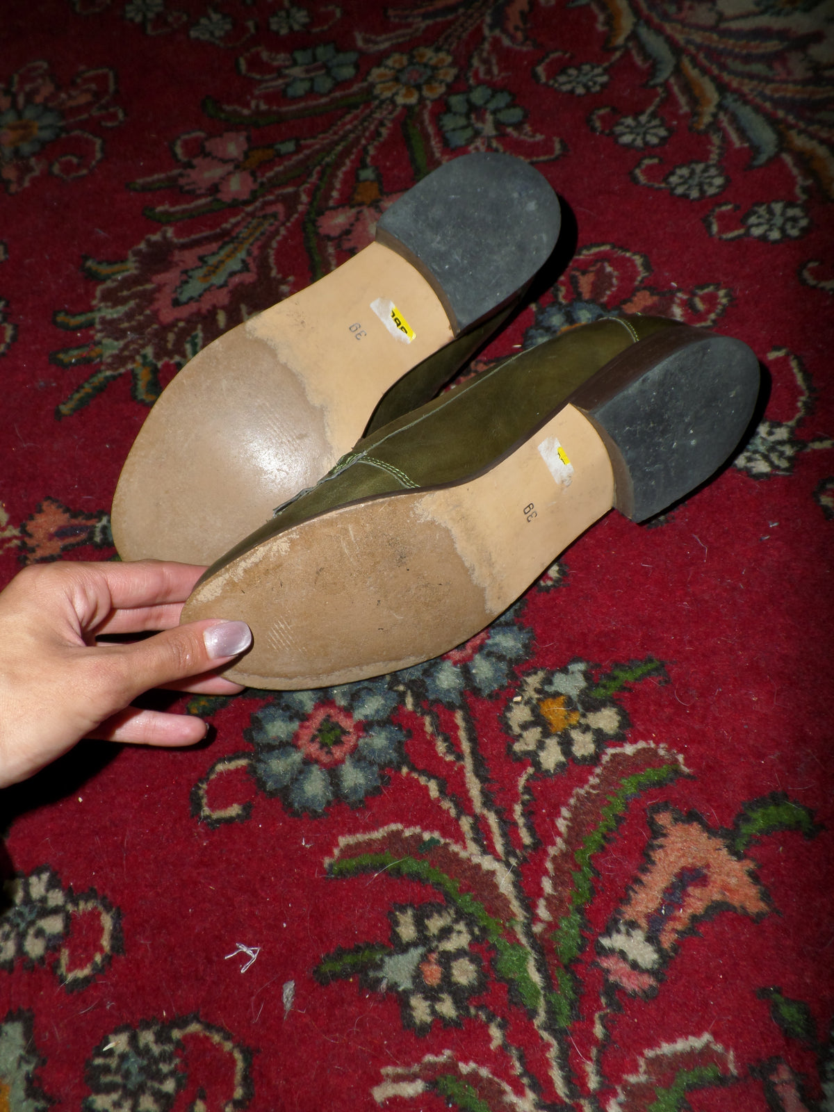 Olive Leather Loafers