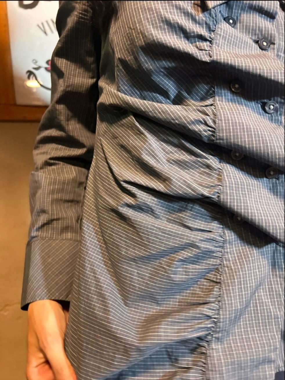 Ruffle Asymmetrical Button-up Shirt