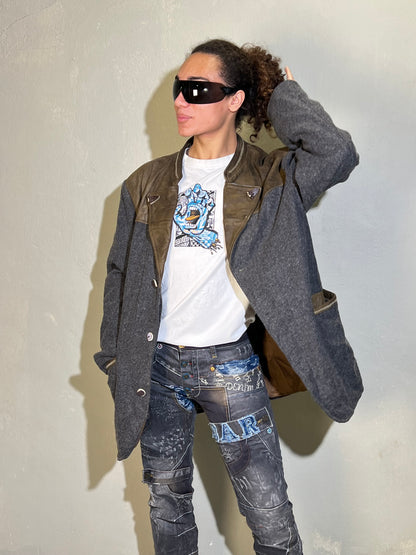 LAGO Wool & Genuine Leather Jacket