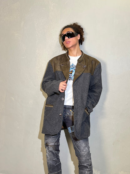 LAGO Wool & Genuine Leather Jacket