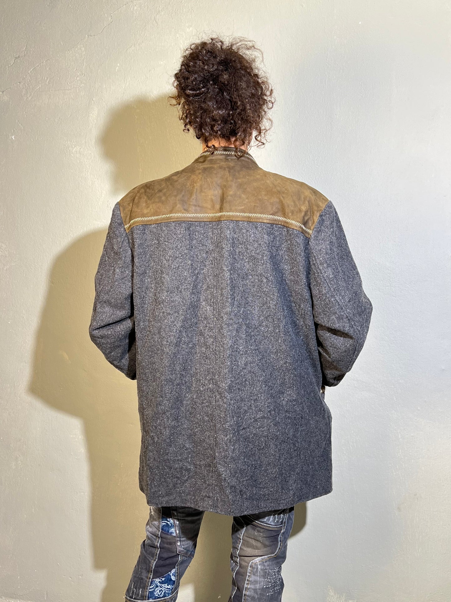 LAGO Wool & Genuine Leather Jacket