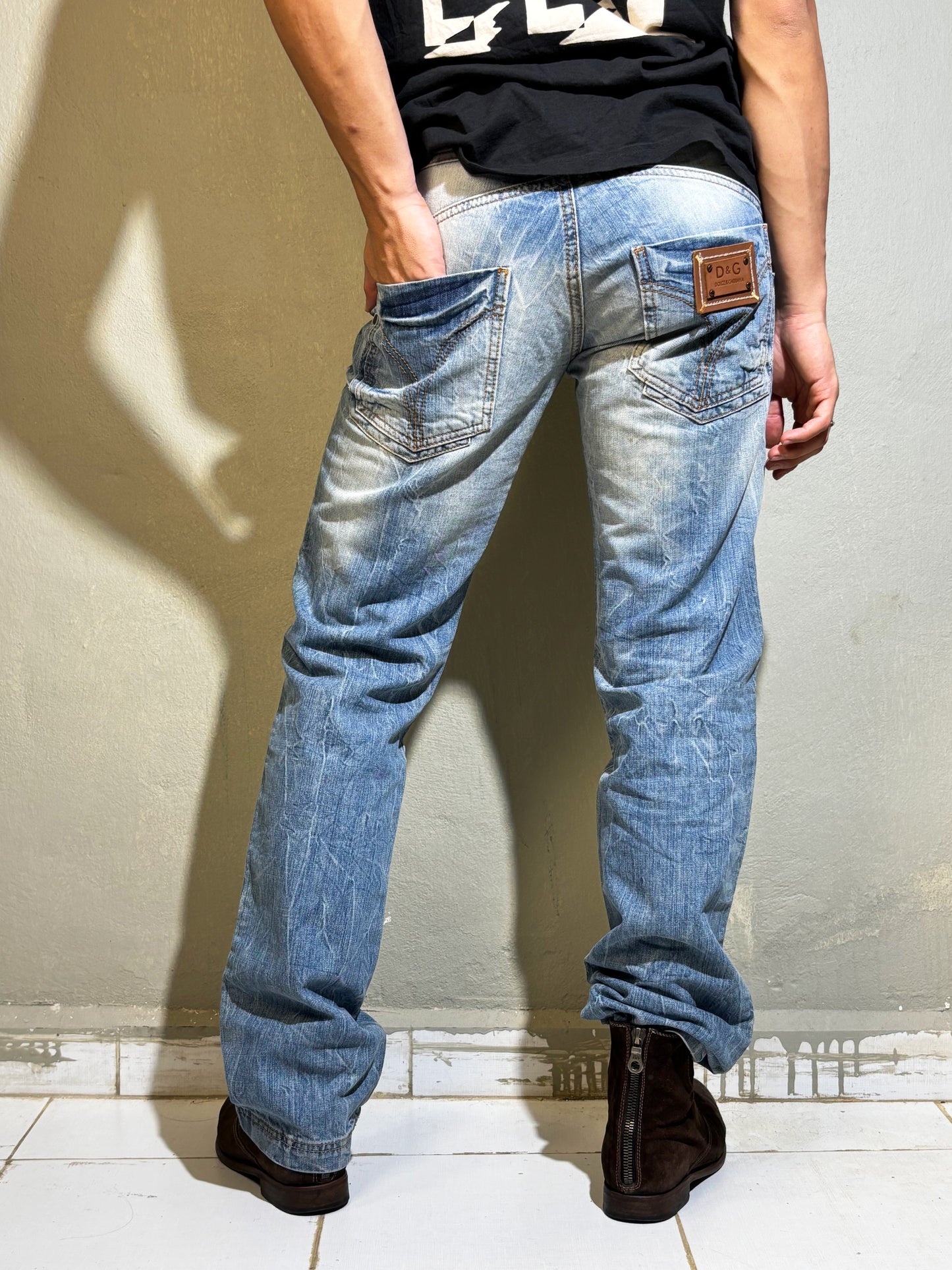 Dolce & Gabbana Distressed Light-Wash Jeans