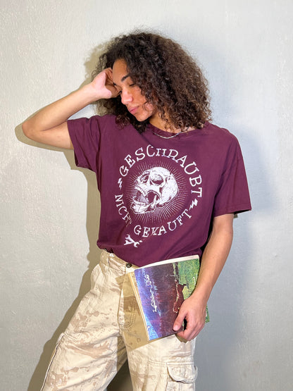 Burgundy Skull Graphic Tee