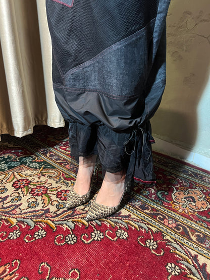 Black Patchwork Maxi Dress